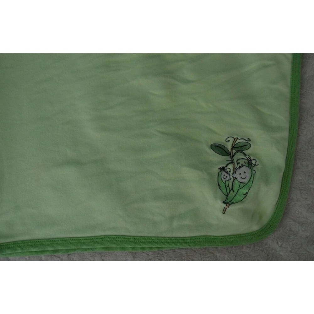 Under The Canopy Pea Pod Baby Blanket Green Organic Cotton Lovey